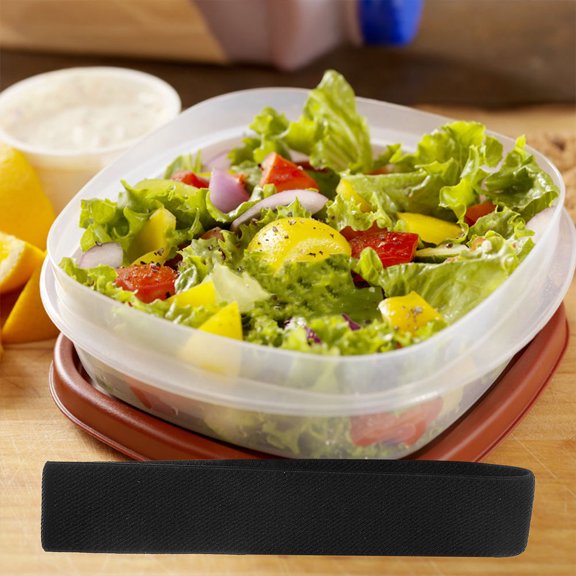 ETHZZLE 4Pcs Black Elastic Bento Lunch Box Bands Nylon Lashing Straps for Outdoor and Kitchen Use