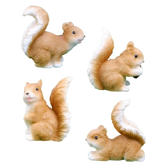 ETHZZLE Cute Brown Resin Squirrel Figurines, Perfect for Garden Bonsai and Tabletop Decoration