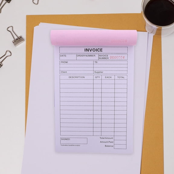 ETHZZLE 4Pcs Carbonless Order Form Book with Duplicate Carbon Copy Invoice for Business Use