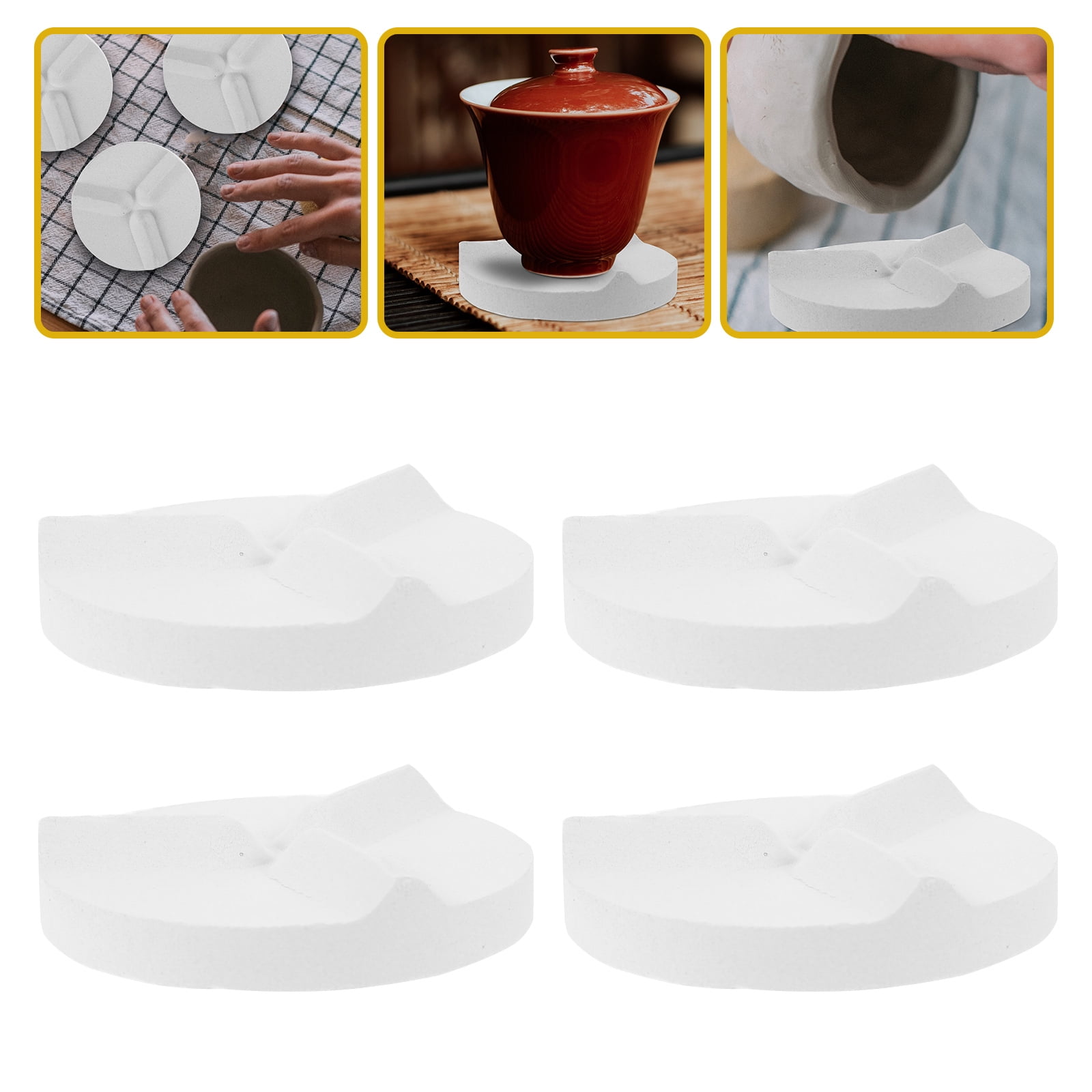ETHZZLE 4-Pack White Ceramic Support Mats for Pottery Making ...