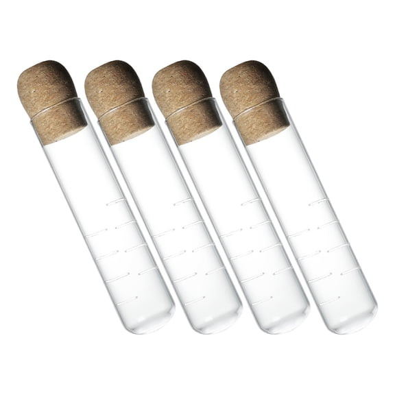 ETHZZLE 4Pcs Clear Glass Tea Strainer with Cork Lid Reusable Infuser for Teapot and Cups