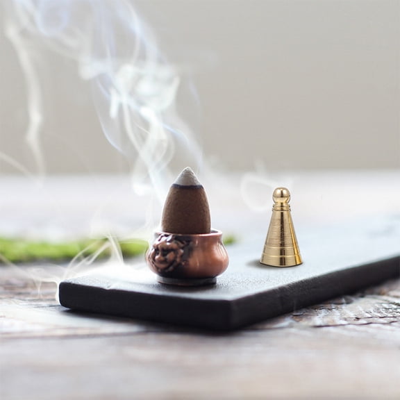 ETHZZLE 4Pcs Compact Copper Incense Cone Moulds for DIY Cone Formation and Tea Room Accessory