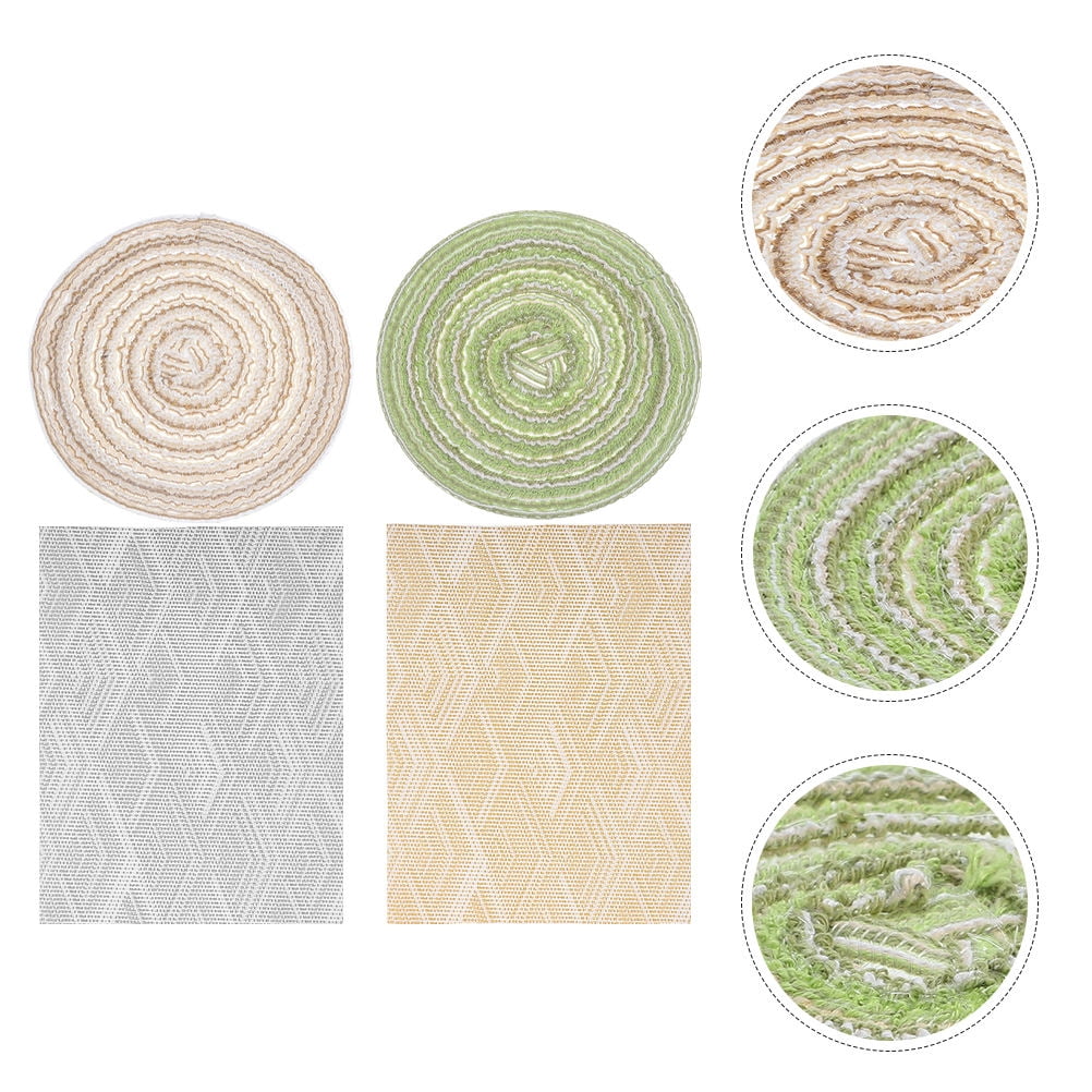 ETHZZLE 4-Piece Mini Decorative Floor Mats Assorted Colors Dollhouse ...