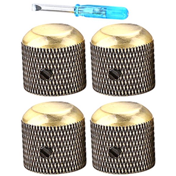 ETHZZLE 4Pcs Guitar Volume Knob Metal Golden Controls for Electric Guitar Easy Installation
