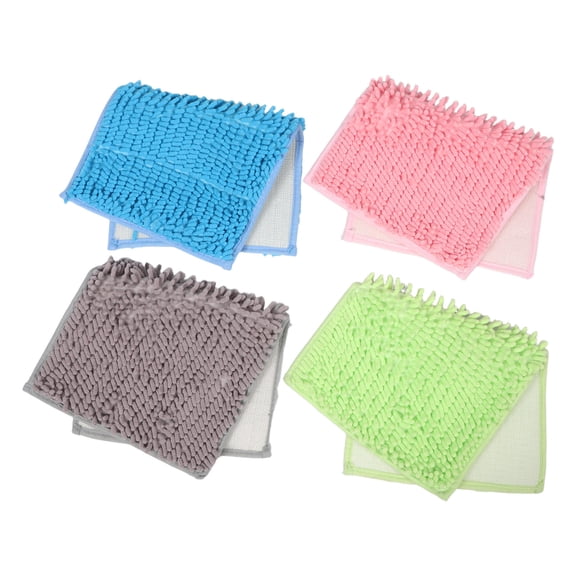 ETHZZLE Small Pet Bedding Assorted Color Chenille Soft Absorbent Warm 4Pcs