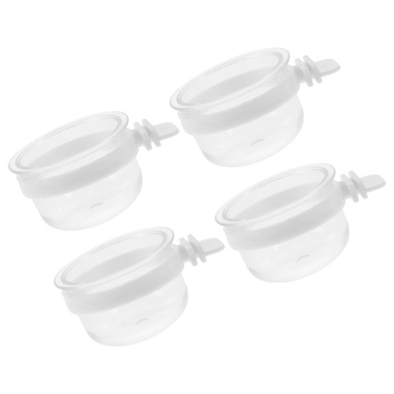 ETHZZLE 4Pcs Hanging Parrot Feeder Plastic Bird Water Feeder for Cage Easy to Install PVC