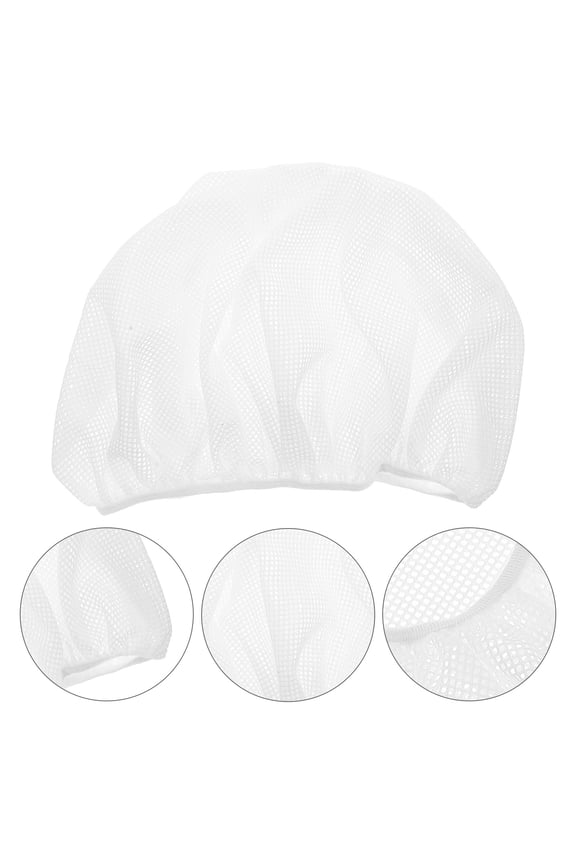 4Pcs White Food Service Hair Nets Elastic Cook Hats for Kitchen and Cleaning Use