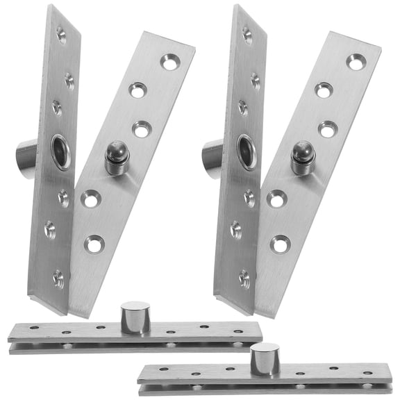 ETHZZLE 4Pcs Invisible Pivot Hinges Stainless Steel 360 Degree Rotation Silver Finish for Aluminum Frame Doors
