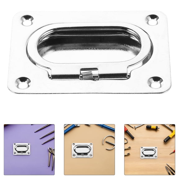 ETHZZLE Set of 4 Heavy Duty Stainless Steel Flush Marine Handles with Deck Latches for Secure and Boat Use