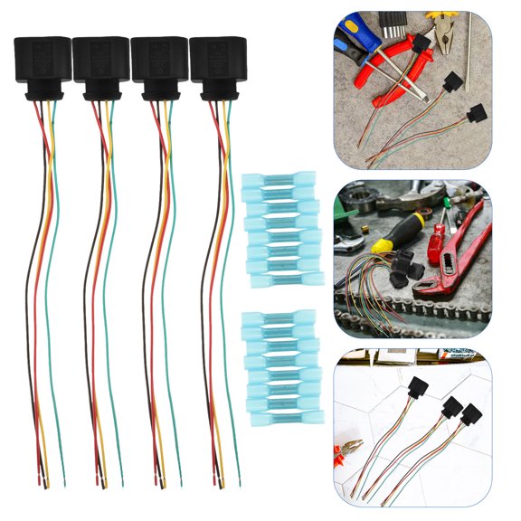 ETHZZLE 4Pcs Ignition Coil Wire Harness Connector Abs Black For Automotive Upgrades And Repairs