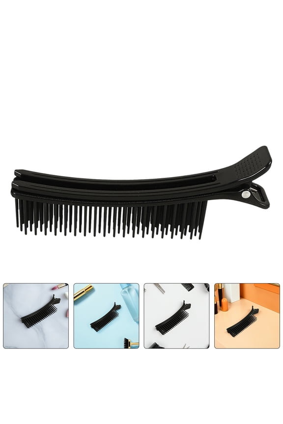 4Pcs Lightweight Black Hair Sectioning Clips Ergonomic Design for Comfortable Styling