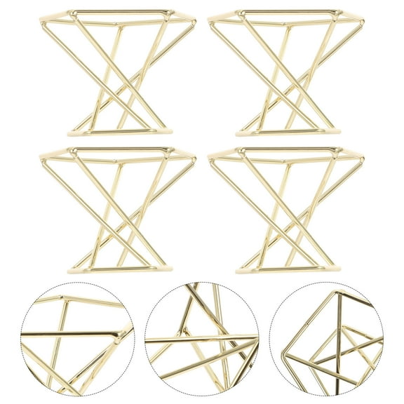 ETHZZLE 4-Pack Golden Metal Air Plant Holders Geometric Display Stands for Home Decor with Air Plants and Tillandsia