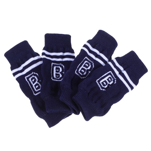 ETHZZLE 4Pcs Dark Blue Pet Elbow Protector Knitted Dog Leg Warmers Comfortable Fit