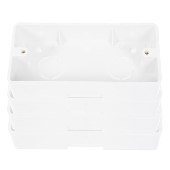 ETHZZLE 4Pcs Wall Mounted Electric Box White Plastic Surface Mount Design for Switch and Outlet Wiring