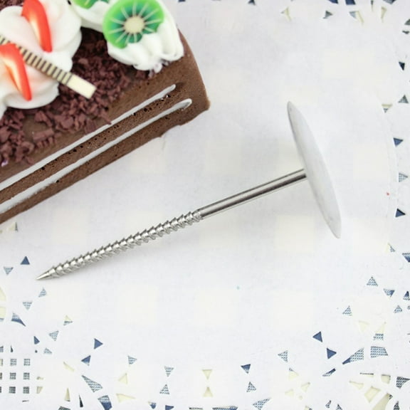 ETHZZLE 4Pcs Plated Silver Flower Nails for Cake Decorating with Smooth Rotation and Fine Icing Control