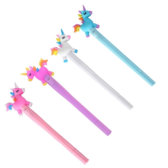 ETHZZLE 4Pcs Adorable Animals Designed Glowing Sign Pens Portable Ergonomic Gel Pen