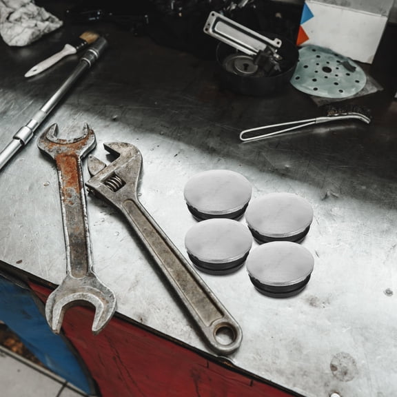 ETHZZLE 4Pcs Rubber Chain Link Fence Post Caps Black Protective Cover for Outdoor Use