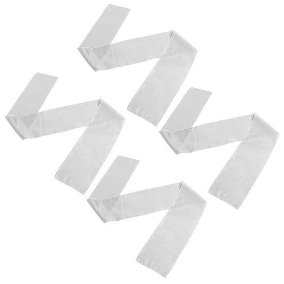 ETHZZLE 4Pcs Satin Table Runner in Plated Silver for Wedding and Party Table Decoration Elegant Smooth Fabric