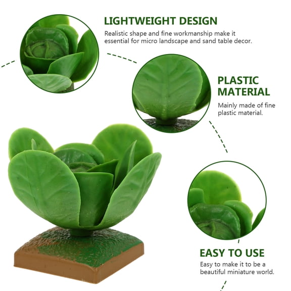 ETHZZLE 4Pcs Imitation Veg Models Green Cabbage Plastic Decor Lightweight Portable Adornments