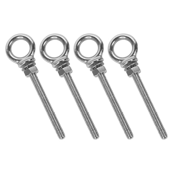 ETHZZLE 4Pcs Stainless Steel Lifting Eye Bolts Threaded Eye Bolt Anchors for Wall Fasteners and Hanging