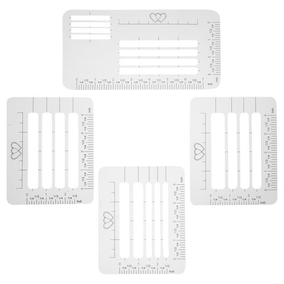 ETHZZLE 4Pcs Stencil Template for Letter Use Light Grey PP Material with 4 Writing Guide Designs