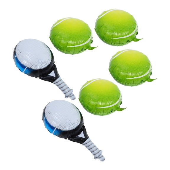 ETHZZLE 4Pcs Sporty Tennis Party Balloons Aluminum Film in Assorted Colors for Celebration