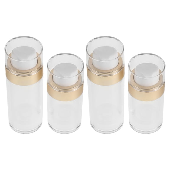 ETHZZLE 4Pcs Durable Airless Pump Bottles Transparent Travel Size Cosmetic Dispensers