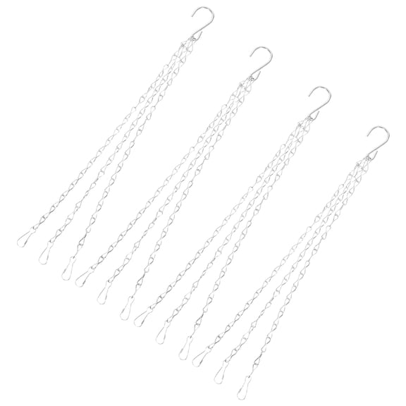 ETHZZLE 4-Pack Weatherproof White Metal Plant Hanging Chains, and Stylish Design for Indoor and Outdoor Use
