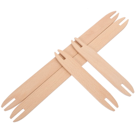 ETHZZLE 4Pcs Beige Wooden Knitting Tools for Loom Weaving Durable Sewing Accessories