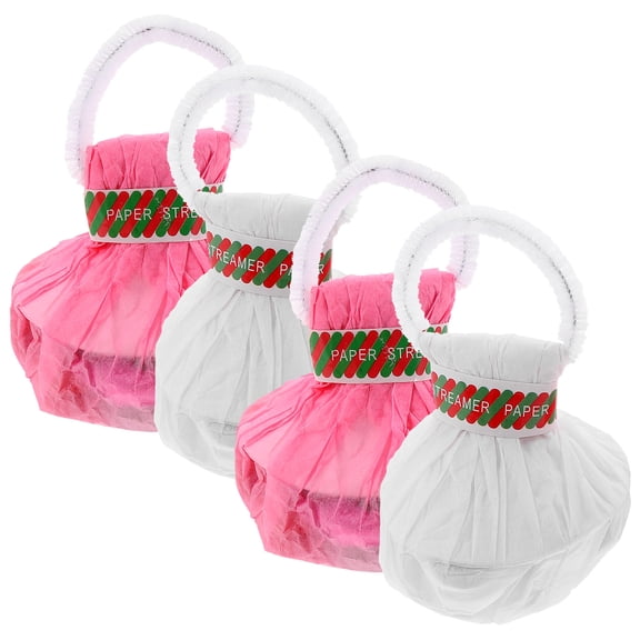 ETHZZLE 4Pcs Party Throw Streamers Ribbon Assorted Colors for Bridal Shower and Festival Decor