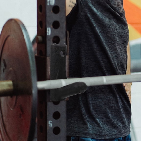 ETHZZLE 4Pcs Weight Bench Barbell Rack Wall Mount Dumbbell Rod Organizer Black Pc Material