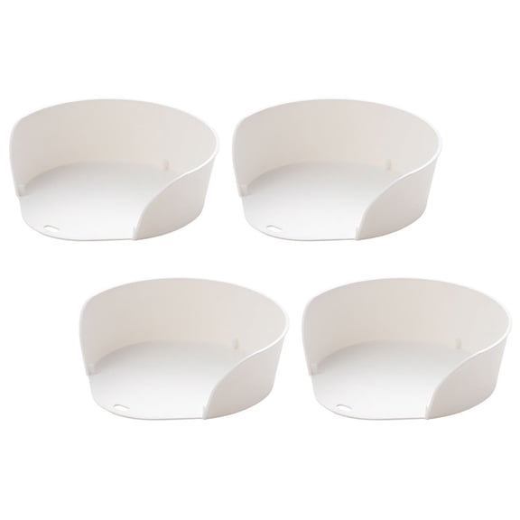 ETHZZLE 4Pcs Multi Function Food Serving Plate White High Grade Material for Vegetables and Desserts