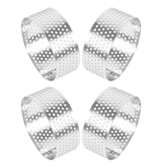 ETHZZLE 4pcs Crumpet Rings 2 Inch Non-Stick Tart Mold Stainless Steel Metal Baking Ring For French Dessert Crust Tartlet Mini Cake