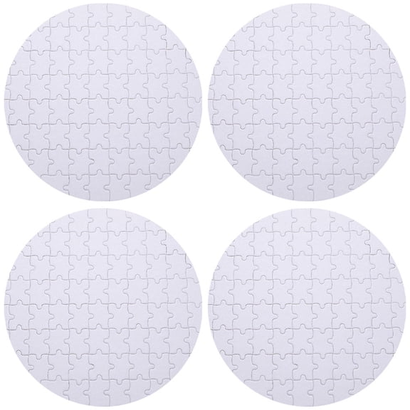 ETHZZLE 4pcs Circular Blank Puzzle Pieces Thermal Transfer for Decoration and Photo Printing with Friends