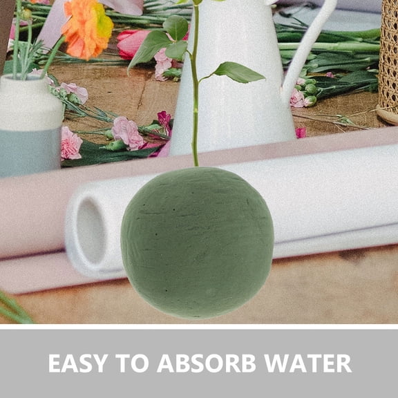 ETHZZLE 4pcs Round Flower Arrangement Mud Floral Foam Balls Green Flower Arranging for Florists and DIY Enthusiasts
