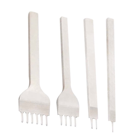 ETHZZLE 4-Piece Leathercraft Punch Tool Set with White Steel for Projects and Crafting