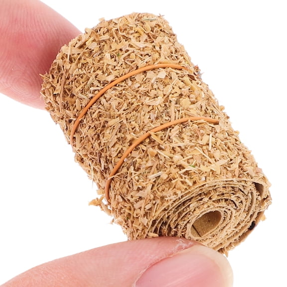 ETHZZLE Faux Hay Bales Mini Haystacks Wood Golden 4Pcs Miniature Design