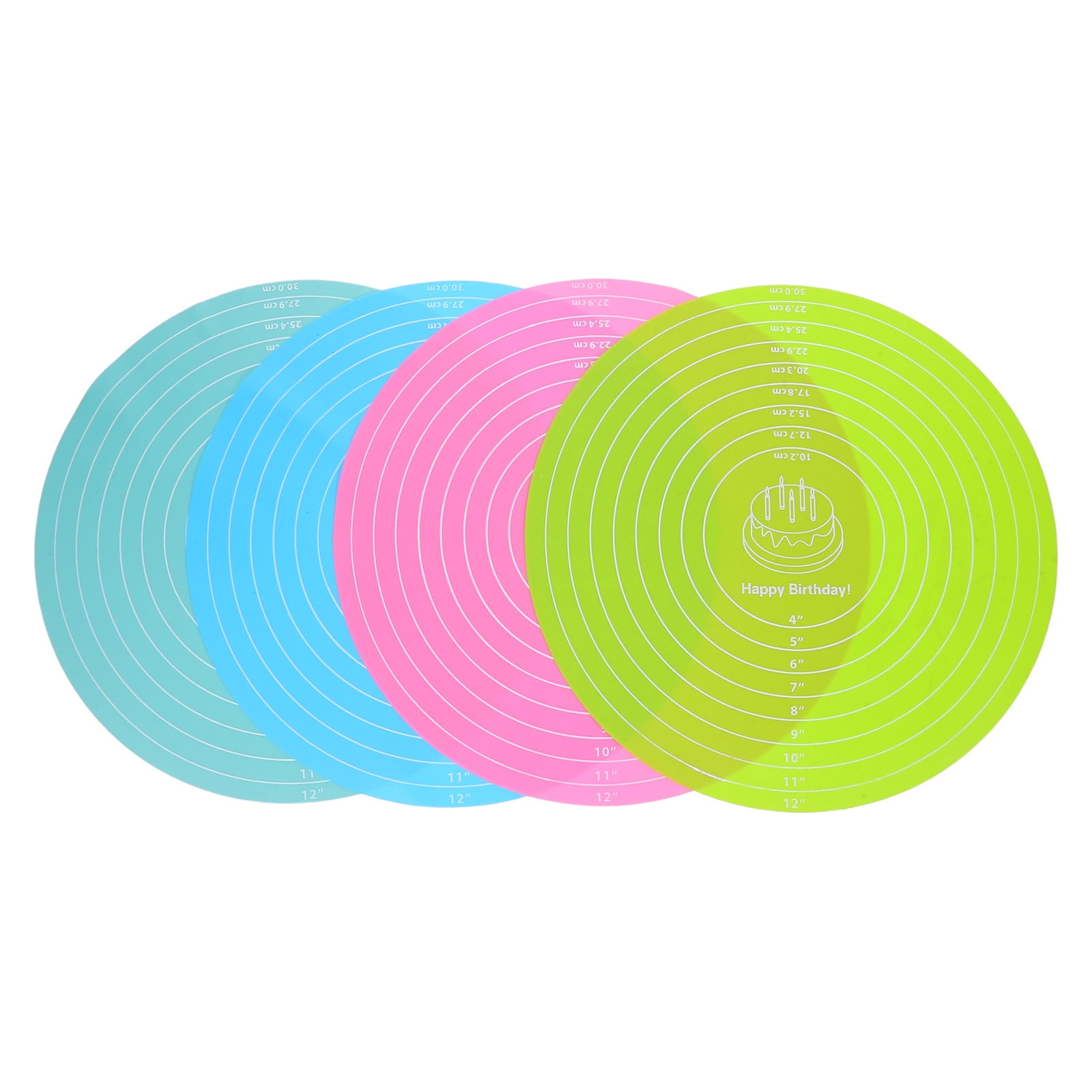 ETHZZLE Heat Resistant Silicone Rolling Mats Assorted Color for Baking Dough 4Pcs