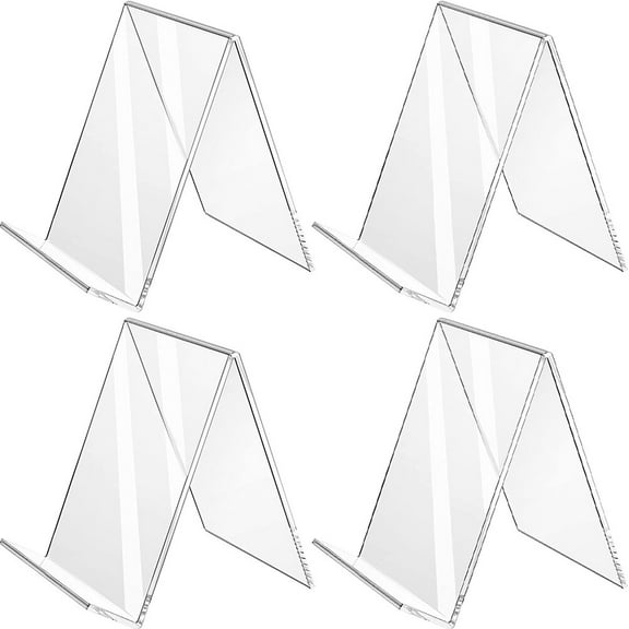 ETHZZLE 4pcs Transparent Menu Stand Slanted Display Holder For Business Exhibition