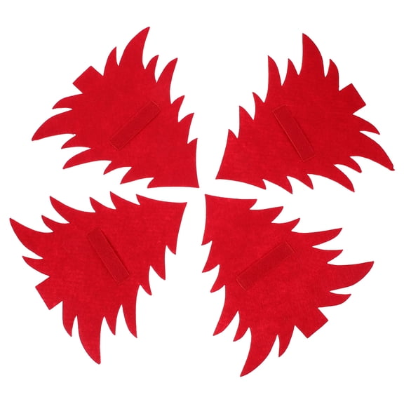 ETHZZLE Set of 4 Red Felt Xmas Tree Cutlery Holders, Racks Perfect for Family and Friends
