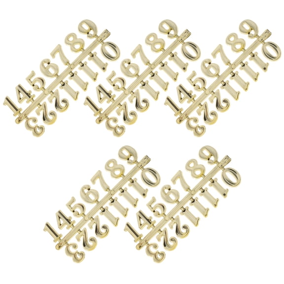 ETHZZLE 5Sets Easy Use Golden Clock Numbers Kit for DIY and Clock Replacement