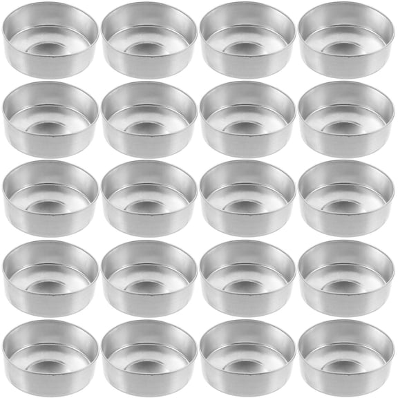 ETHZZLE 500Pcs Aluminum Tea Light Tins Plated Silver Candle Making Boxes for Votives and Warmers
