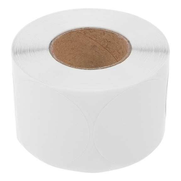 ETHZZLE 500Pcs White Round Labels Sticker Rolls for Jar Bottle and Packaging