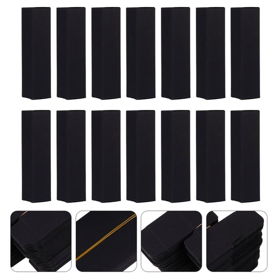 ETHZZLE 50Pcs Black Paper Lipstick Wrapping Boxes for Storage and Travel Durable and Elegant Design