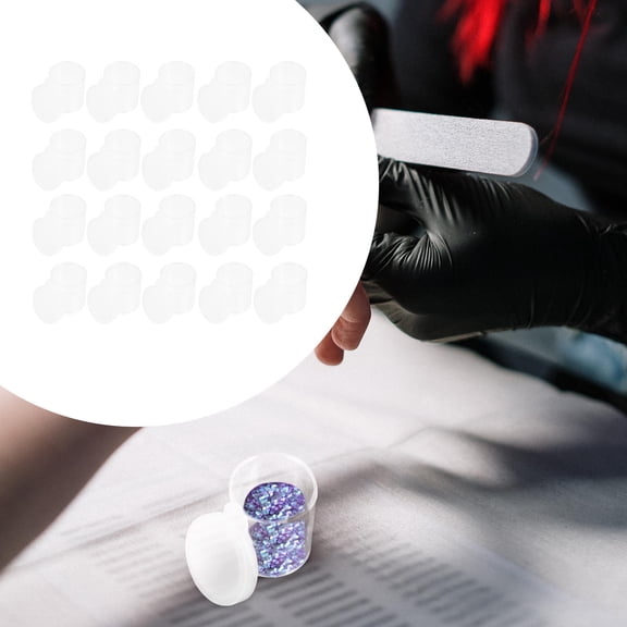 ETHZZLE 50Pcs Clear Individual Paint Containers for Nail Art and Small Item Storage