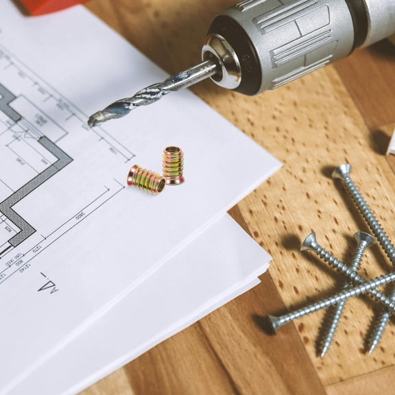 ETHZZLE 50Pcs Easy to Install Furniture Connector Nuts with Precision Threaded Metal Inserts