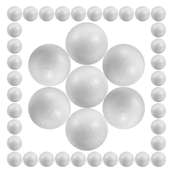 ETHZZLE 50Pcs White Foam Balls for Crafts Lightweight Soft DIY Foam Spheres for Creative Decoration Projects