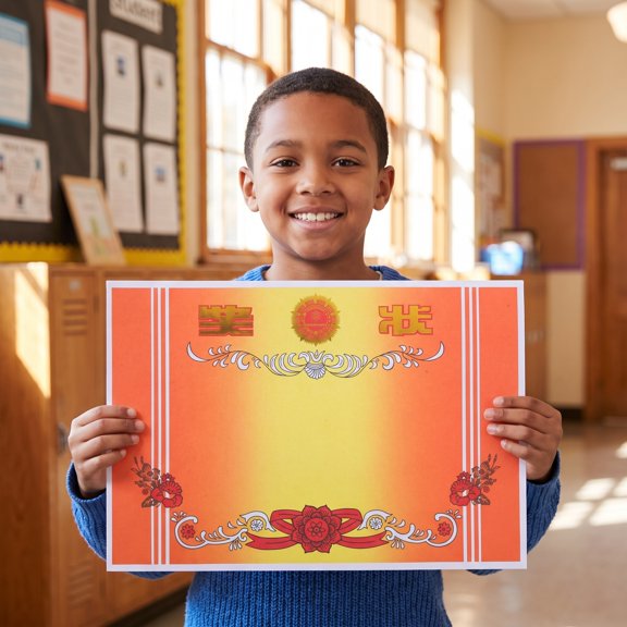 ETHZZLE 50Pcs Foil Printed Certificate Paper for Classroom Awards and Student Appreciation