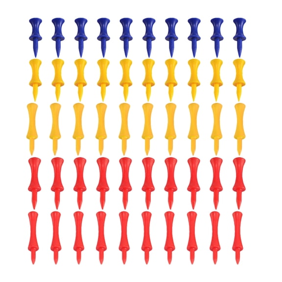ETHZZLE 50Pcs Assorted Color Plastic Golfing Tees with Low Resistance for Smooth Shots