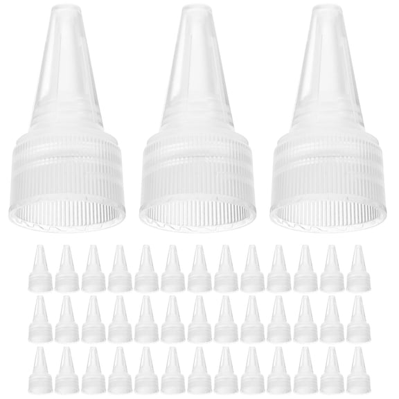 ETHZZLE 50Pcs Transparent Leak Proof Replacement Bottle Lids for Daily Use with Durable PP Material